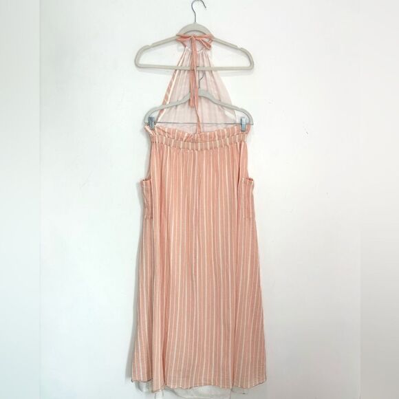 Mara Hoffman Linen Halter Pink Stripe Maxi Dress - Picture 9 of 12